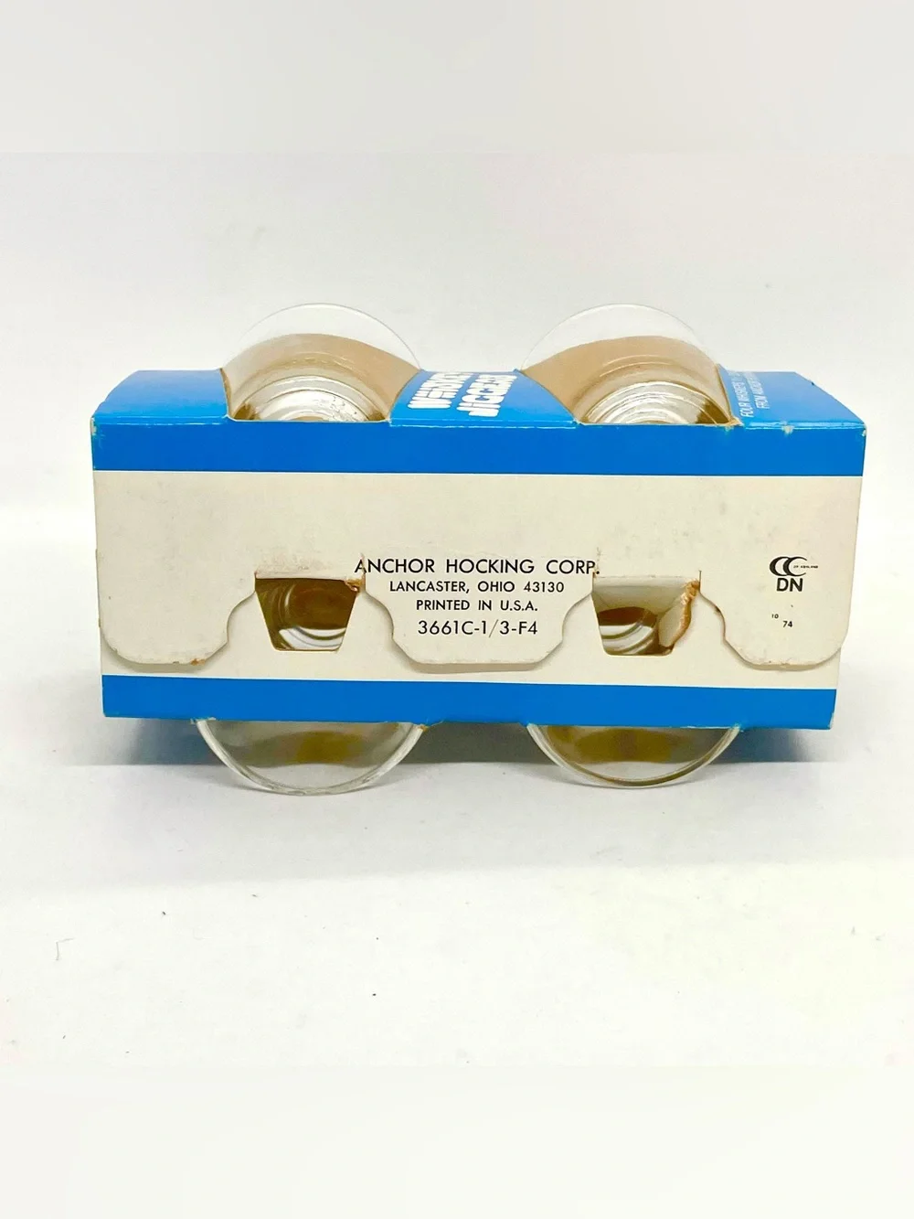 Vtg Anchor Hocking Whiskey Jiggers Shot Glasses Set of 4 Original Box Retro 70s